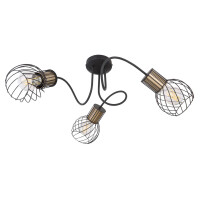 Globo 54013-3 Argusto Deckenleuchte Metall Schwarz Matt, 3X 