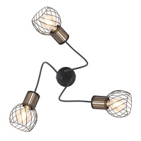 Globo 54013-3 Argusto Deckenleuchte Metall Schwarz Matt, 3X 