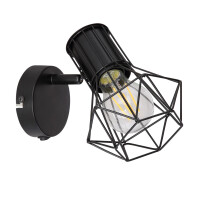 Globo 54017-1 Priska Strahler Metall Schwarz, 1X E27 4