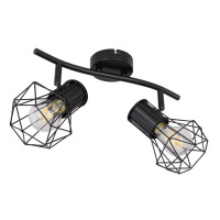 Globo 54017-2 Priska Strahler Metall Schwarz, 2X E27 4