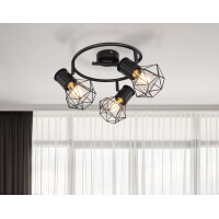 Globo 54017-3 Priska Strahler Metall Schwarz, 3X E27