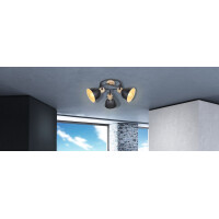 Globo 54018-3S Wiho Strahler Metall Schwarz, 3X E27 2