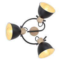 Globo 54018-3S Wiho Strahler Metall Schwarz, 3X E27 4