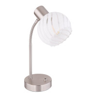 Globo 54025-1T Willy Tischleuchte Metall Nickel Matt, 1X E27