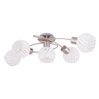 Globo 54025-5 Willy Deckenleuchte Metall Nickel Matt, 5X E27