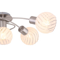 Globo 54025-5 Willy Deckenleuchte Metall Nickel Matt, 5X E27