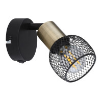 Globo 54028-1 Fiastra Strahler Metall Schwarz Matt, 1X E14 3