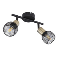 Globo 54028-2 Fiastra Strahler Metall Schwarz Matt, 2X E14 3