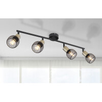 Globo 54028-4 Fiastra Strahler Metall Schwarz Matt, 4X E14 3