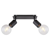 Globo 54030-2 Hermine Strahler Metall Schwarz, 2X E27 4