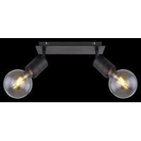 Globo 54030-2 Hermine Strahler Metall Schwarz, 2X E27 5