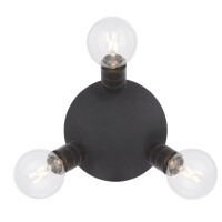 Globo 54030-3 Hermine Strahler Metall Schwarz, 3X E27 4