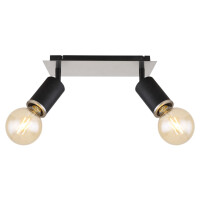 Globo 54032-2B Joseba Strahler Metall Schwarz Matt, 2X E27 5