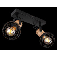 Globo 54039-2 Lacky Strahler Metall Schwarz Matt, 2X E27 3