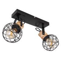Globo 54039-2 Lacky Strahler Metall Schwarz Matt, 2X E27 4