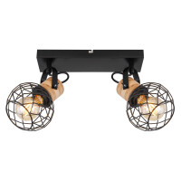 Globo 54039-2 Lacky Strahler Metall Schwarz Matt, 2X E27 5