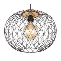 Globo 54039H Lacky Hängeleuchte Metall Schwarz Matt, 1X