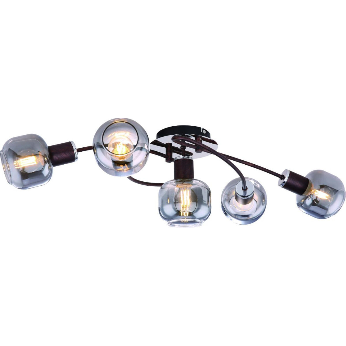 Pallo Deckenleuchte Metall Bronzefarben, 5X E14