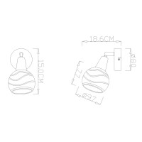 Globo 54341-1 Elliott Strahler Metall Nickel Matt, 1X E14 Le