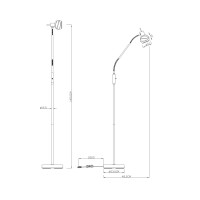 Elliott Stehleuchte Metall Nickel Matt, 1X E14 Led 2