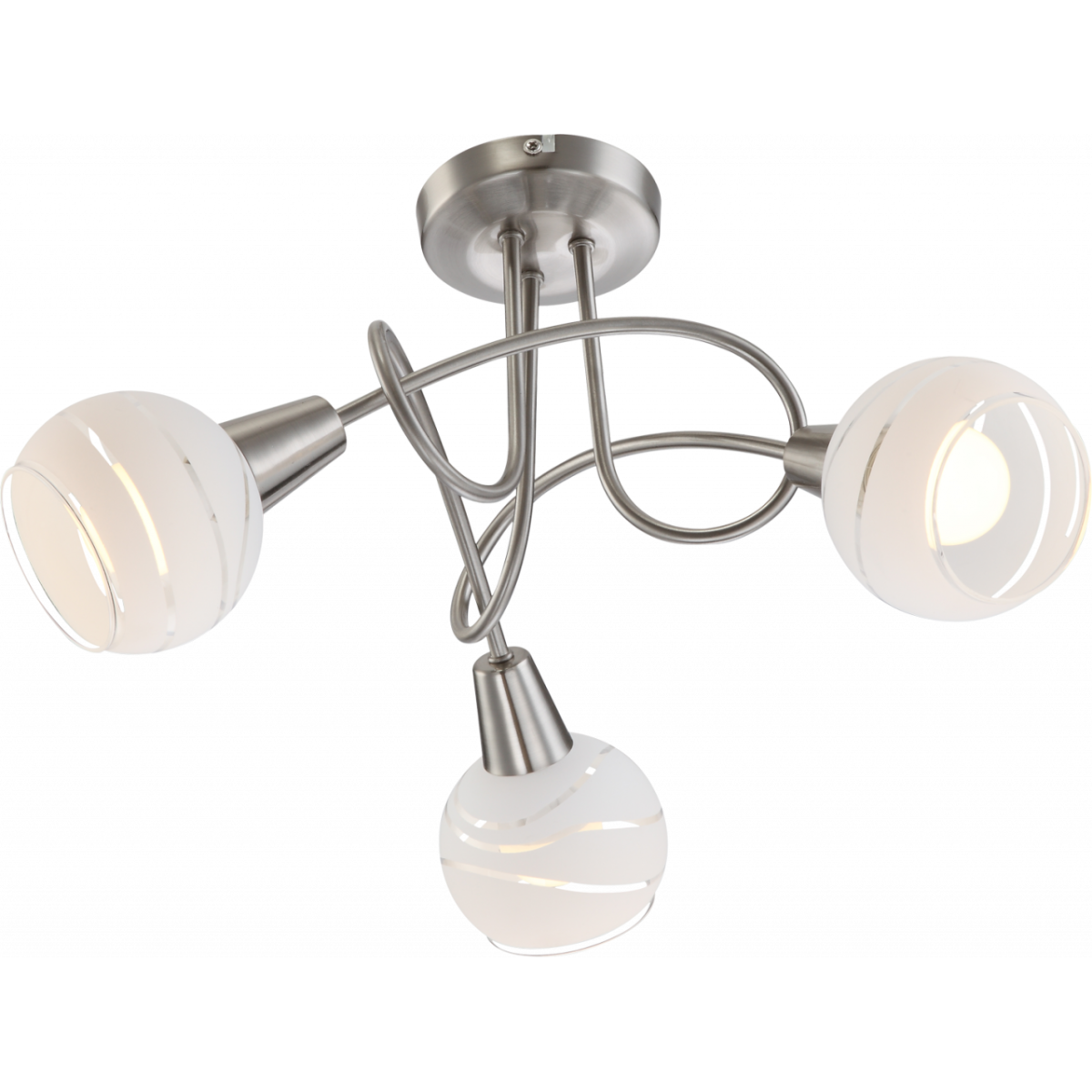 Elliott Deckenleuchte Metall Nickel Matt, 3X E14 Led