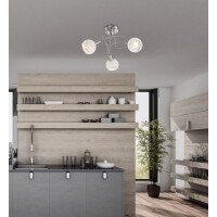 Elliott Deckenleuchte Metall Nickel Matt, 3X E14 Led 2