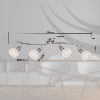 Elliott Led Strahler Metall Nickel Matt, 4X E14 Led 5