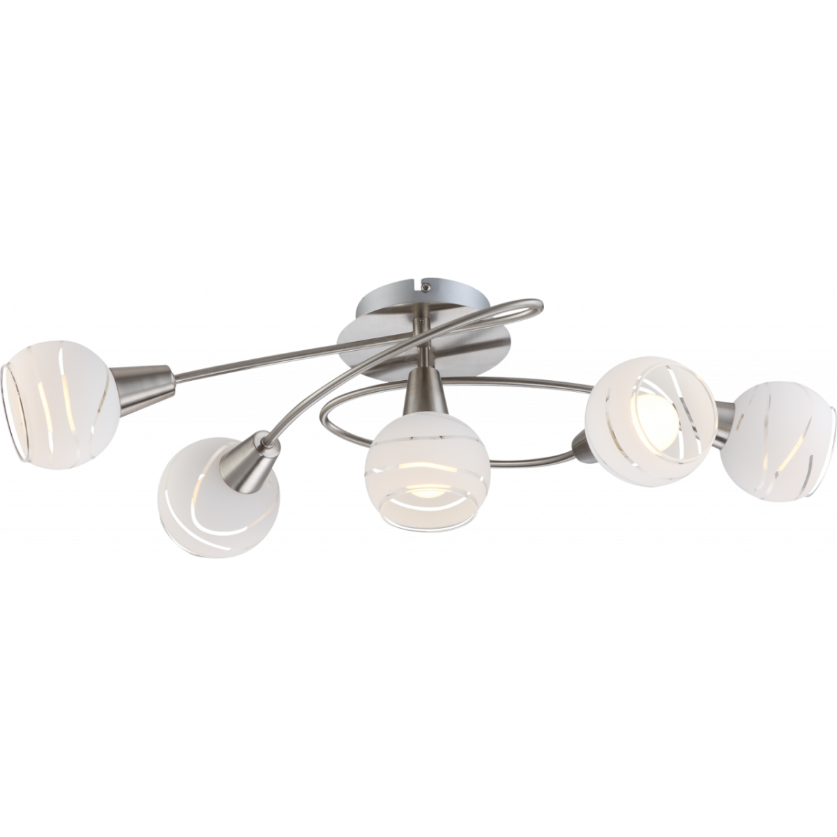 Elliott Deckenleuchte Metall Nickel Matt, 5X E14 Led