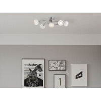 Globo 54341-5 Elliott Deckenleuchte Metall Nickel Matt, 5X E