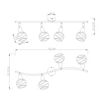 Globo 54347-4 Isla Led Strahler Metall Bronzefarben, 4X E14 