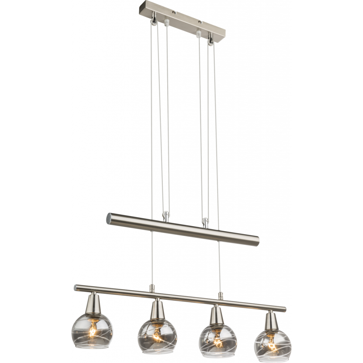Roman Hängeleuchte Metall Nickel Matt, 4X E14 Led