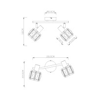 Globo 54356-2 Kris Strahler Metall Nickel Matt, 2X E14 5