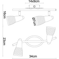 Caleb Led Strahler Metall Verchromt, 2X E14 Led 5