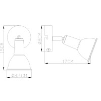 Globo 54648-1 Caldera Strahler Metall Weiß, 1X E14 3