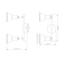 Globo 54648-2 Caldera Strahler Metall Weiß, 2X E14 3