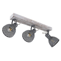 Mori Strahler Holz Antik Weiß Getüncht, 3X E27 4