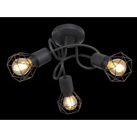 Globo 54802S-3D Xara I Deckenleuchte Metall Schwarz, 3X E14 