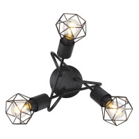 Globo 54802S-3D Xara I Deckenleuchte Metall Schwarz, 3X E14 