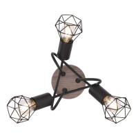Globo 54802S-3DH Xara I Deckenleuchte Metall Schwarz, 3X E14