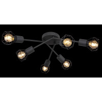 Globo 54802S-6 Xara I Deckenleuchte Metall Schwarz, 6X E14 3