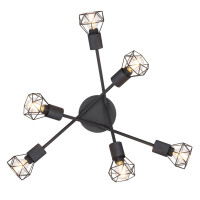 Globo 54802S-6 Xara I Deckenleuchte Metall Schwarz, 6X E14 5