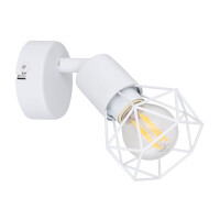 Globo 54802W-1 Xara I Strahler Metall Weiß, 1X E14 3