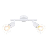 Globo 54802W-2 Xara I Strahler Metall Weiß, 2X E14 4