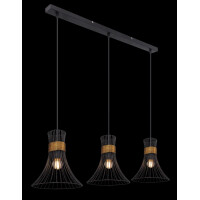 Globo 54814-3H Purra Hängeleuchte Metall Schwarz, 3X E2