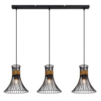 Globo 54814-3H Purra Hängeleuchte Metall Schwarz, 3X E2