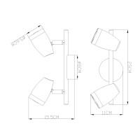 Minou Strahler Metall Weiß, 2X Led 2