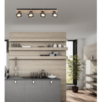 Joya Strahler Metall Schwarz Matt, 4X Led 2