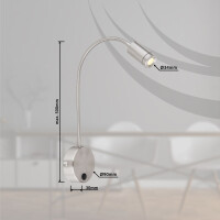 Milly Wandleuchte Metall Nickel Matt, Led 5