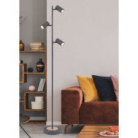 Globo 57910SG Robby Stehleuchte Metall Graphit, 3X Gu10 Led 