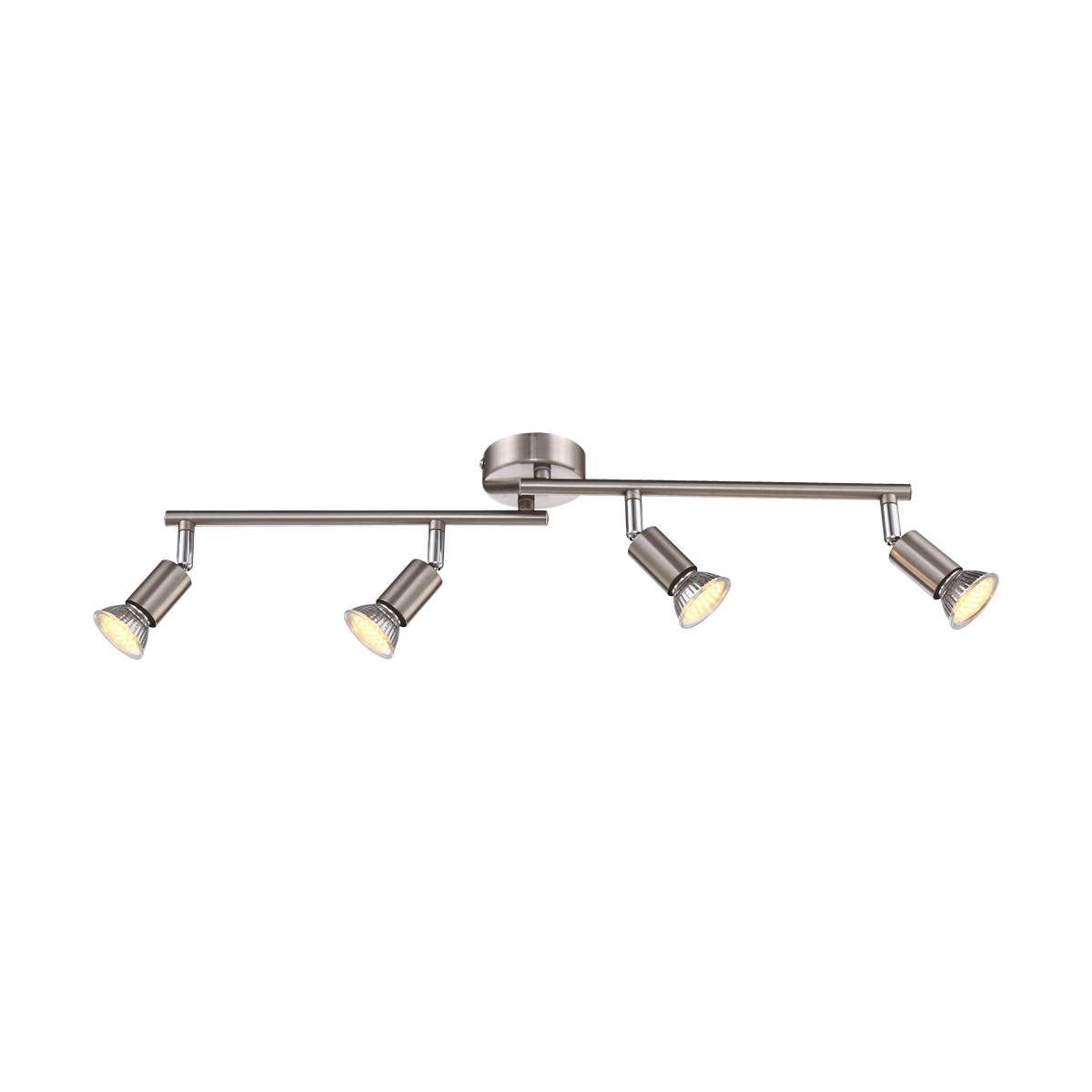 Matrix Strahler Metall Nickel Matt, 4X Gu10 Led